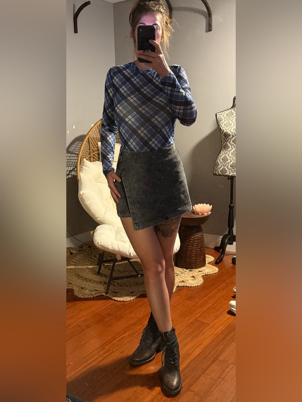 Pink Lily White, Blue, Navy Long-sleeve mesh top